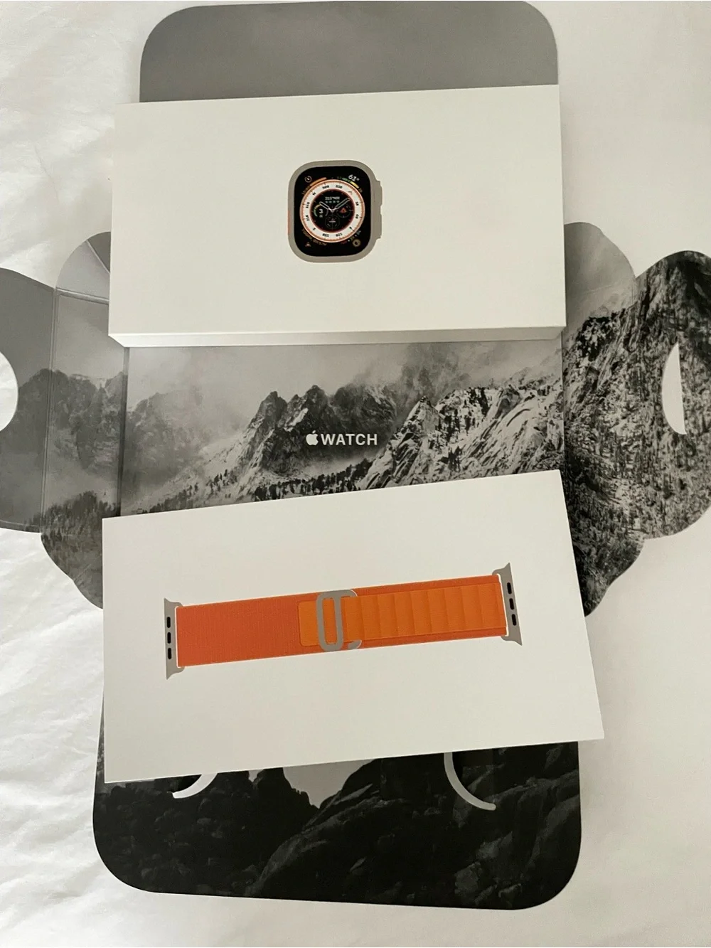 Apple Watch Ultra — Titanium Case with Bright Orange Sport Loop M (NEW IN BOX)
